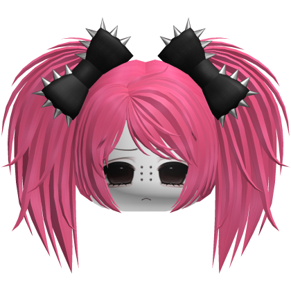 Gothic Moe Vkei Pink Messy Pigtails /w Bows