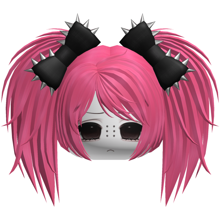 Gothic Moe Vkei Pink Messy Pigtails /w Bows