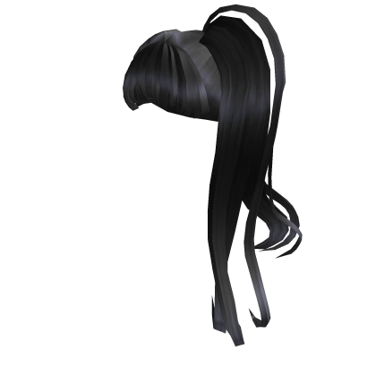 Cabelo preto rabo lateral Roblox item