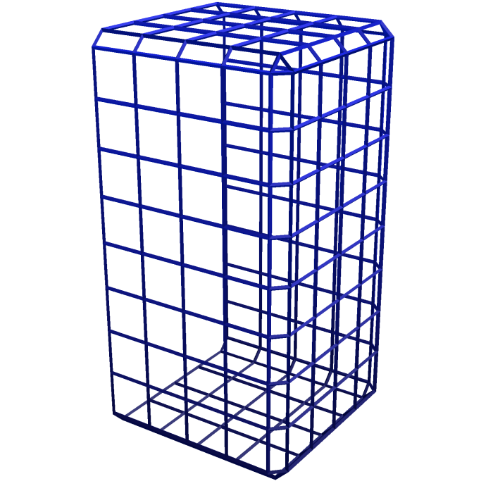 Blue Wireframe Torso (Left)