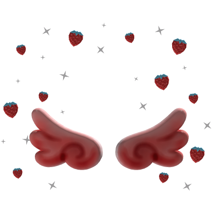 Red Angel Wings and Strawberries Aura Roblox item