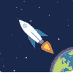Astronaut. Space. Rocket ship