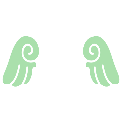 ♡ Cute Chibi Sticker Angel Wings in Green