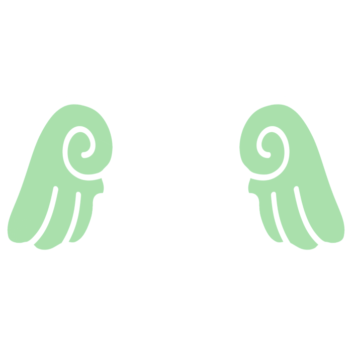 ♡ Cute Chibi Sticker Angel Wings in Green