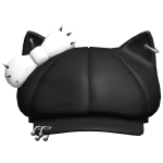 Grunge Cat Pierced Bow Punk Beret in Black