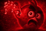RED ANGRY BIRD UPSET AT MUSIC