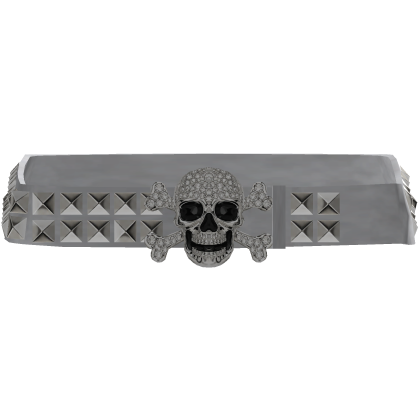 Y2K Grunge Gem Studs Skull Belt 3.0 (White) thumbnail