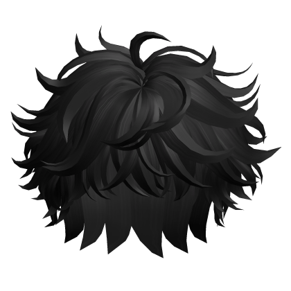 Fluffy Messy Hair(Black) Roblox item
