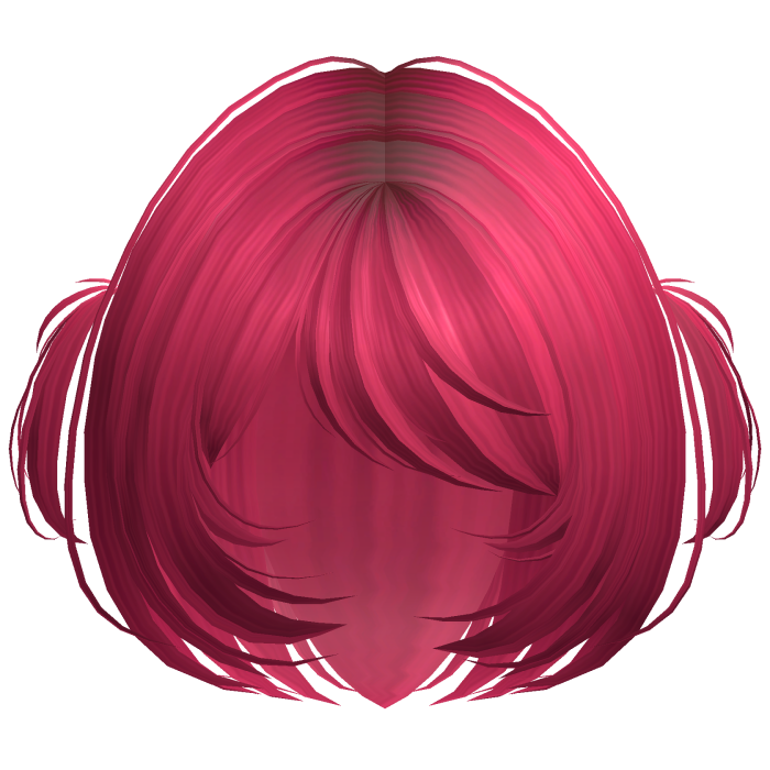 Cute Shy Bob w/ Mini Pigtails Hot Pink