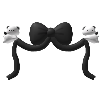 angelic bear back hair bow (black) ♡ Roblox item