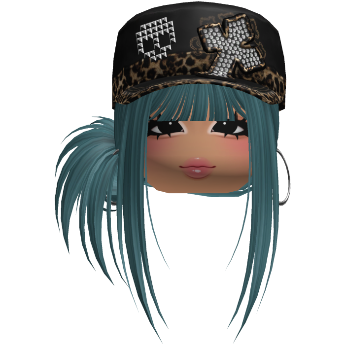 Gyaru Side Bun Hair w/ Cheetah Cap & Earrings