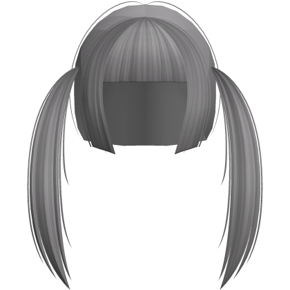 emo scene hime cut pigtails in silver grey Roblox item