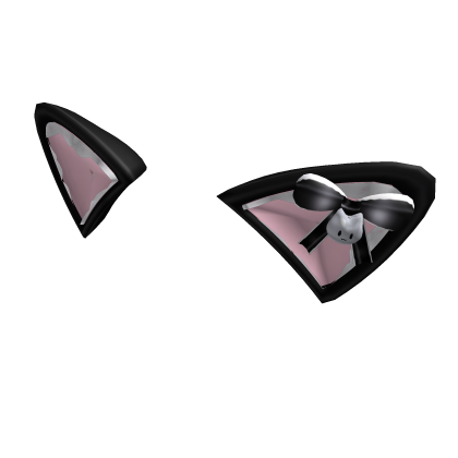 Cute Goth Kitty Lace Bow Cat Ears 3.0 Black