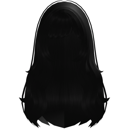 fluffy wipsy wavy long hair in black ♡ Roblox item