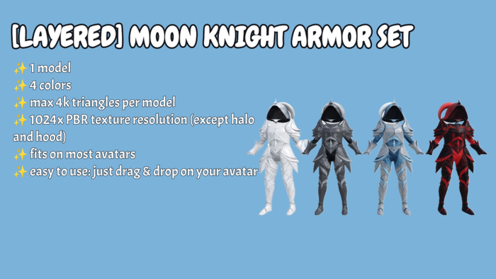 [Layered] Moon knight armor set preview 1