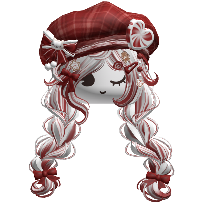 ♡ Christmas Preppy Holiday Braids (White & Red)