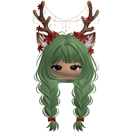 Ethereal Christmas Fairy Fawn Braids w/ Antlers