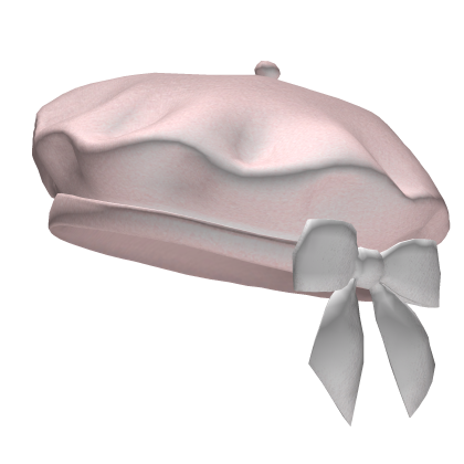 Pink Beret With White Bow