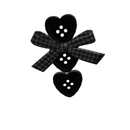 Black Heart Button Ribbon Hair Clip Roblox item