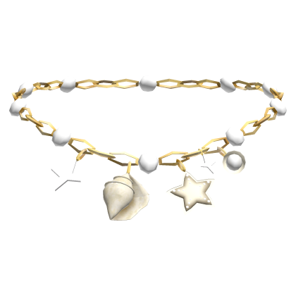 ♡ Summer Shell Charm Necklace (Gold) thumbnail