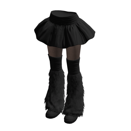 Black Ruffle Skirt Snow Boots Mini Chic Y2K Outfit thumbnail