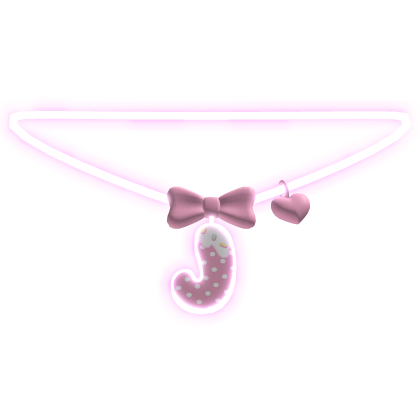 🧁 glowing emissive pink J initial necklace 3.0