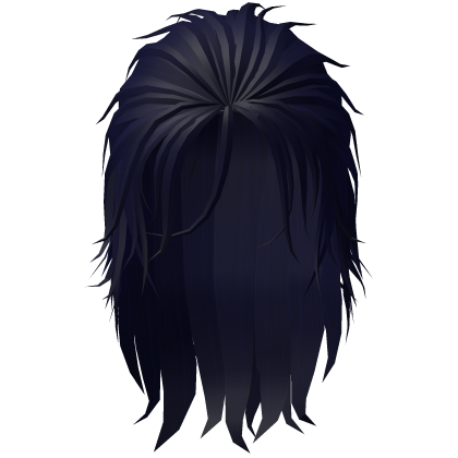  吉 Blue Long Protagonist Messy Bun Hair Roblox item