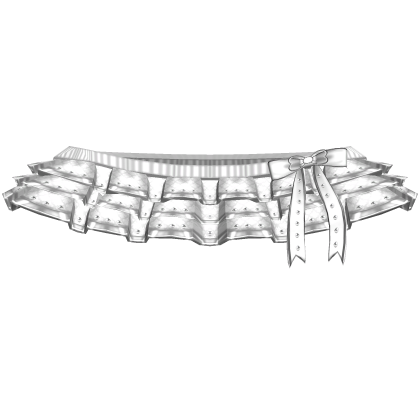 White Cutesy Studded Ruffle Skirt w/ Ribbon