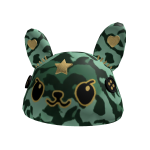 Y2K Mint And Yellow Bunny Star Beanie Hat
