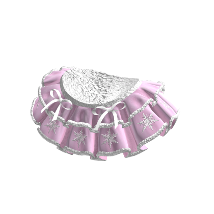 Pink Velvet Christmas Skirt w/ Snowflakes