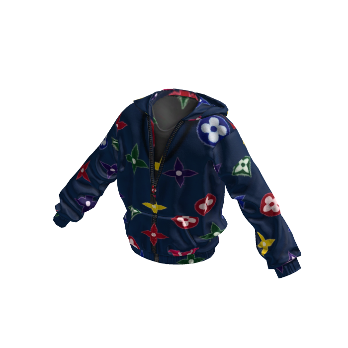 Multicolor Designer Symbol Zip-Up Hoodie