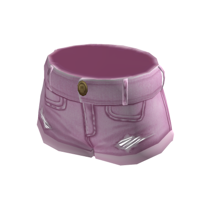 Short Ripped Jean Shorts - Pink thumbnail