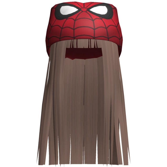 Spider Man Beanie Long Straight Brown Hair