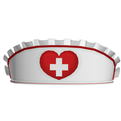 red ruffled nurse hat