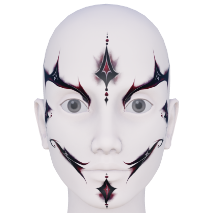 Cursed Jester Cyber Face Makeup