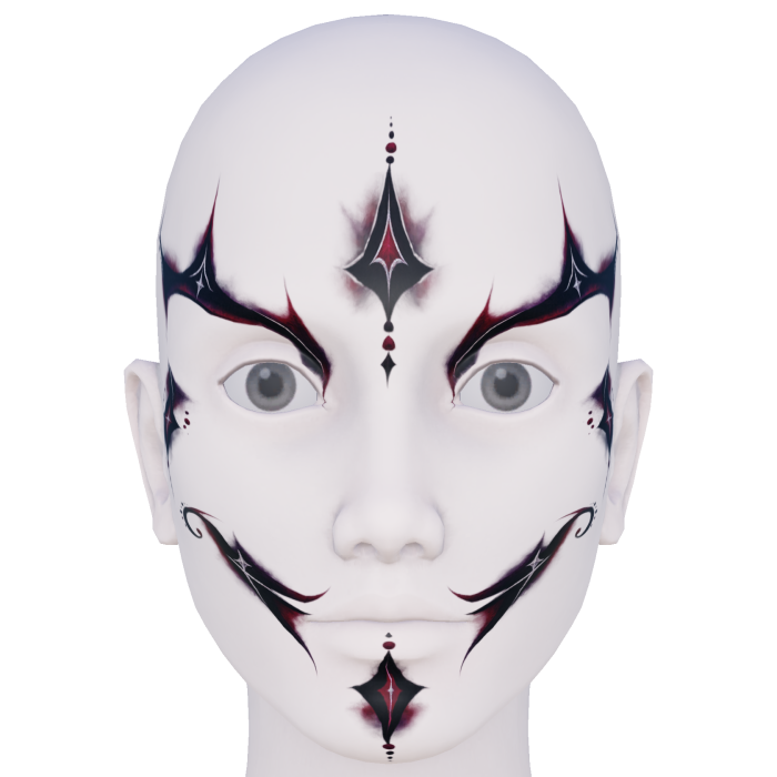 Cursed Jester Cyber Face Makeup