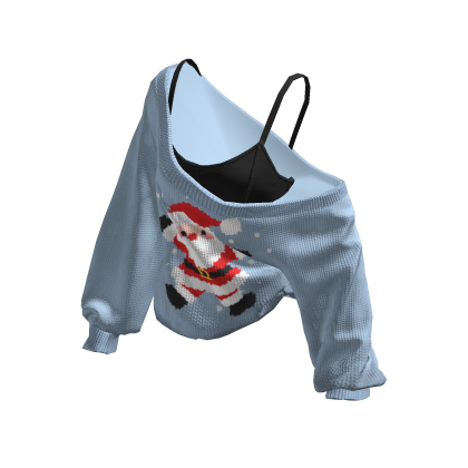Santa Cozy Baggy Christmas Sweater Blue