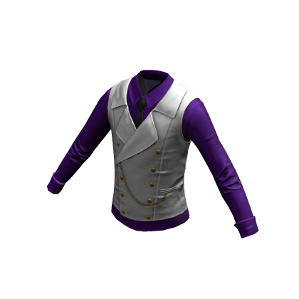 Formal Shirt w/ Vest & Tie | White Purple thumbnail