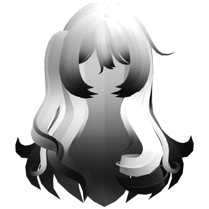 long fluffy swirly messy princess hair white black Roblox item