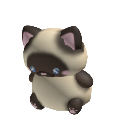 ♡ cute brown siamese yellow cat w/ pink blush ♡ thumbnail