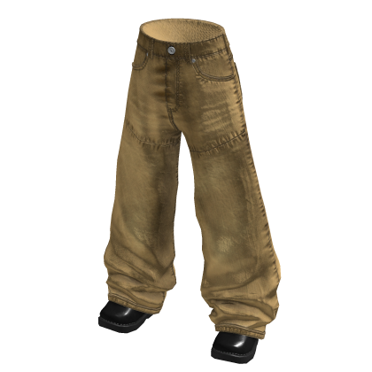 Distressed Baggy Jeans (Khaki)