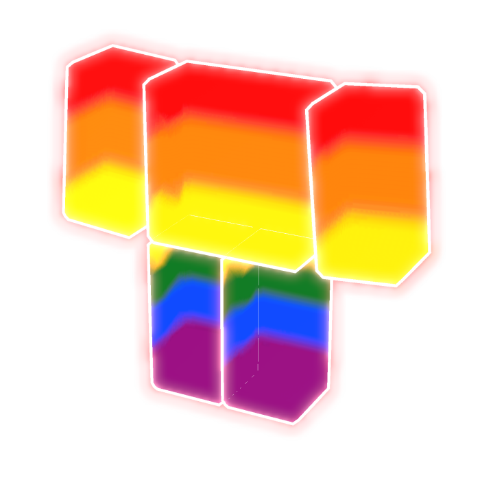 [GLOWING] Rainbow Neon Blocky Outline Colorful