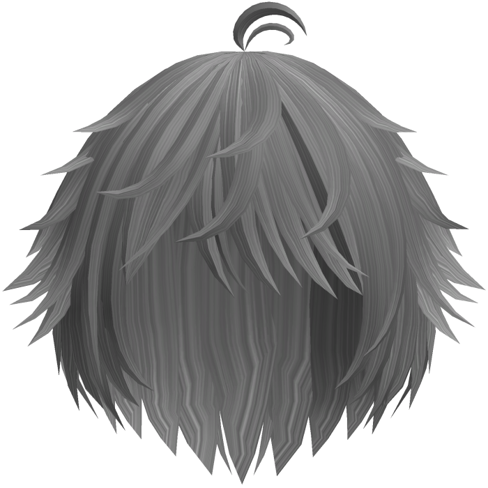 Gray Cute Messy Kawaii Anime Boy Hair
