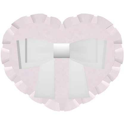 dolly lace heart bow hair clip in pink and white Roblox item