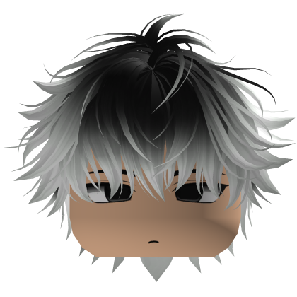 Cute Y2K emo black white hair