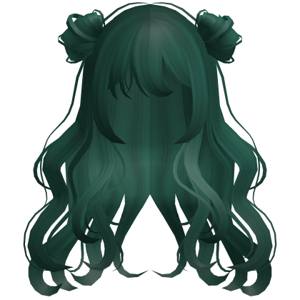 Cute Curly Space Buns (Green) Roblox item