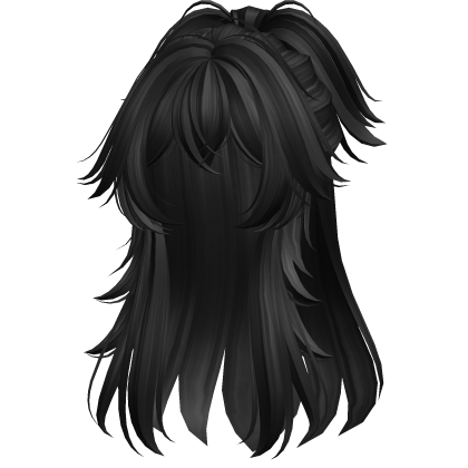 Y2K Rockstar Half Up Spikey Hair (Black) Roblox item