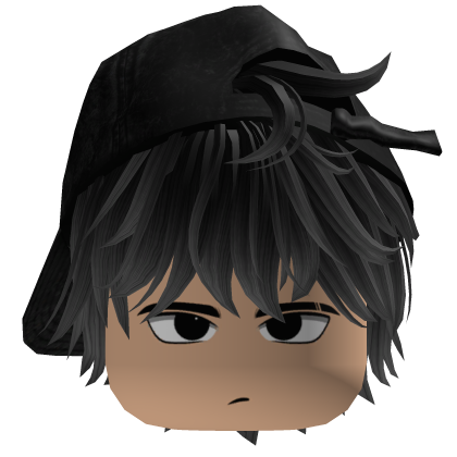 Gray Messy Emo Hair w Y2K Cap Cute Boy Face