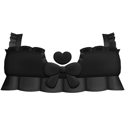 ♡ adorable black floating heart ruffled top
