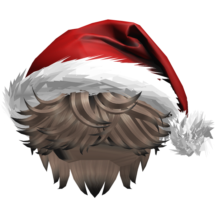 Messy Fluffy Brown And Black Hair a Santa Hat Y2k